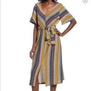 All In Favor Stripe Knit Midi Dress